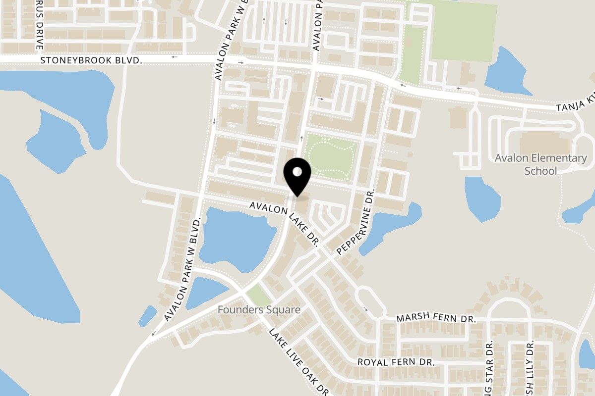 Map showing the location of YUMFINITY on 3801 Avalon Park E Blvd in Orlando